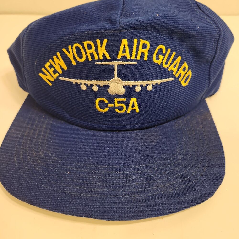 Air Force New York NY Air Guard C-5A Blue Snapback Trucker Hat Cap Blue Vintage - Picture 5 of 5